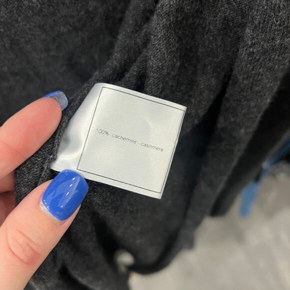 CHANEL 1999A Charcoal Gray Cashmere Wrap Cardigan Sweater Set sz FR 38/6-42/10 - Picture 14 of 16